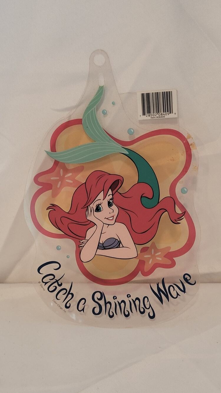 Vintage Disney The Little Mermaid Ariel "Catch A Shining Wave" Color Clings...